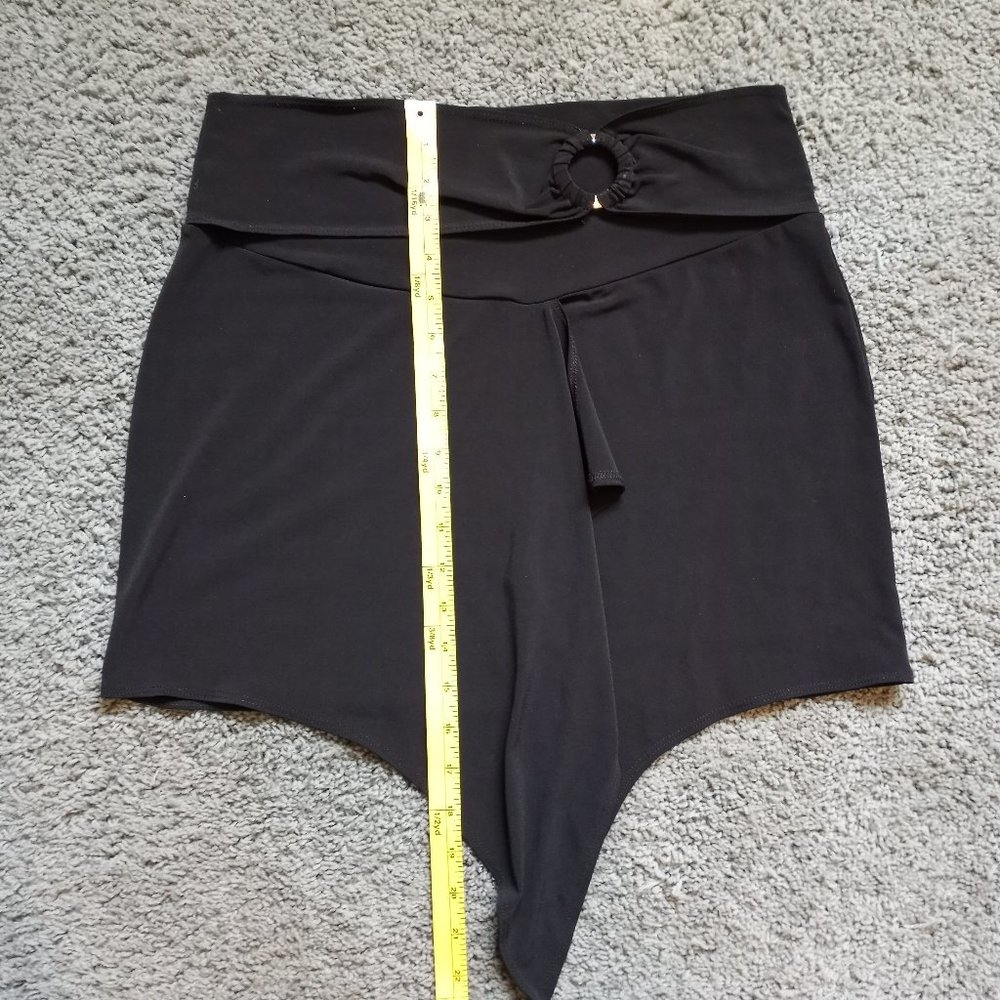 Los Angeles Express Brand Sze Extra Large Black Silver Ring Mini Skirt-Item #164